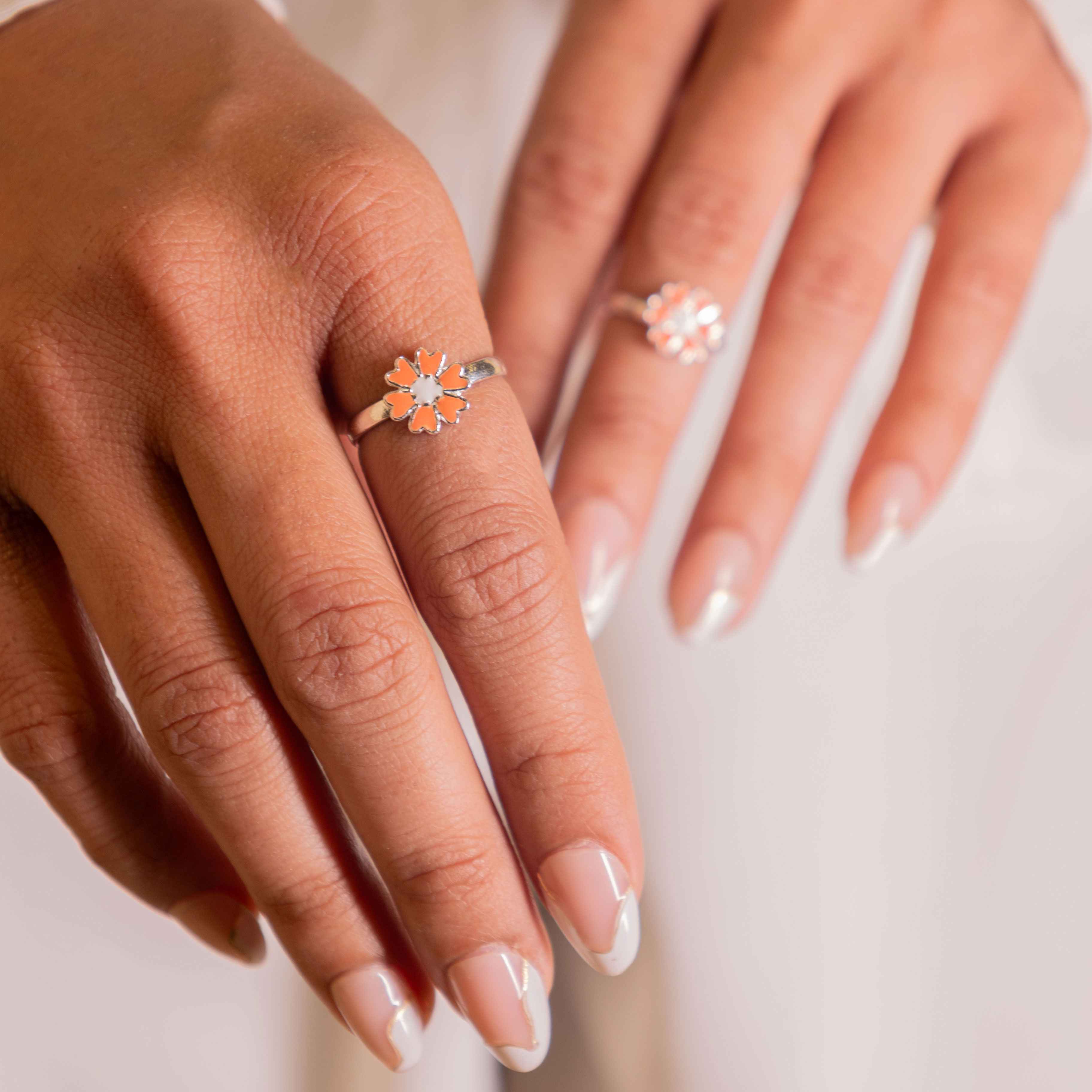 Adya Orange Petal Midi Ring