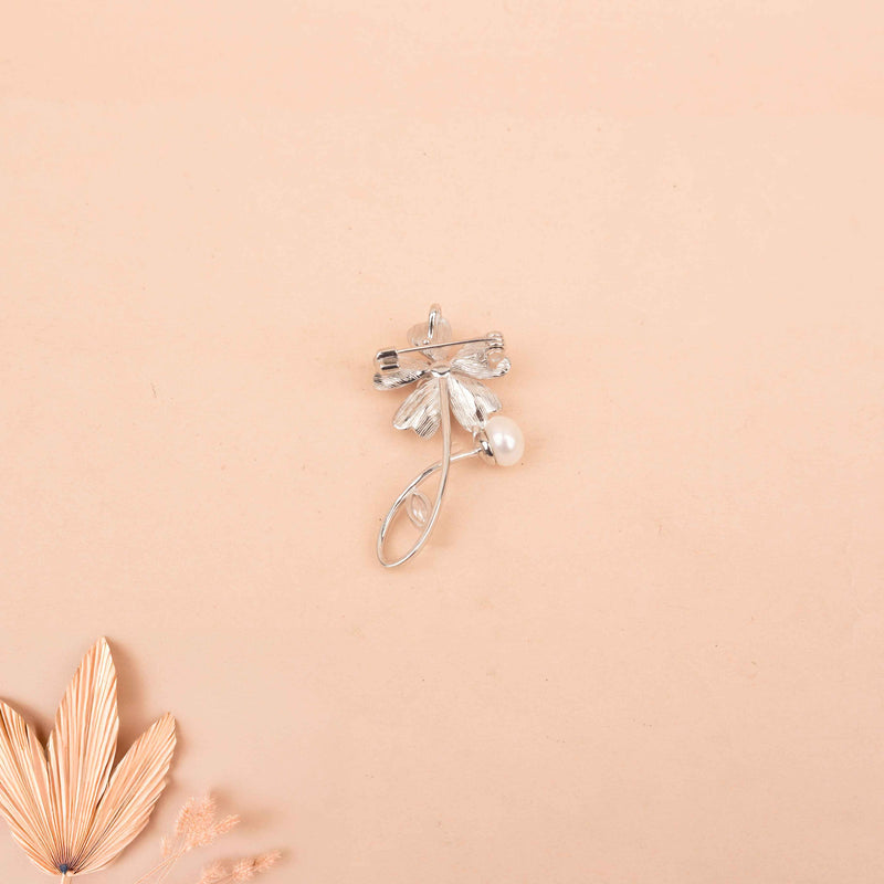 Adya Pearl White Blossom Brooch Cum Pendant