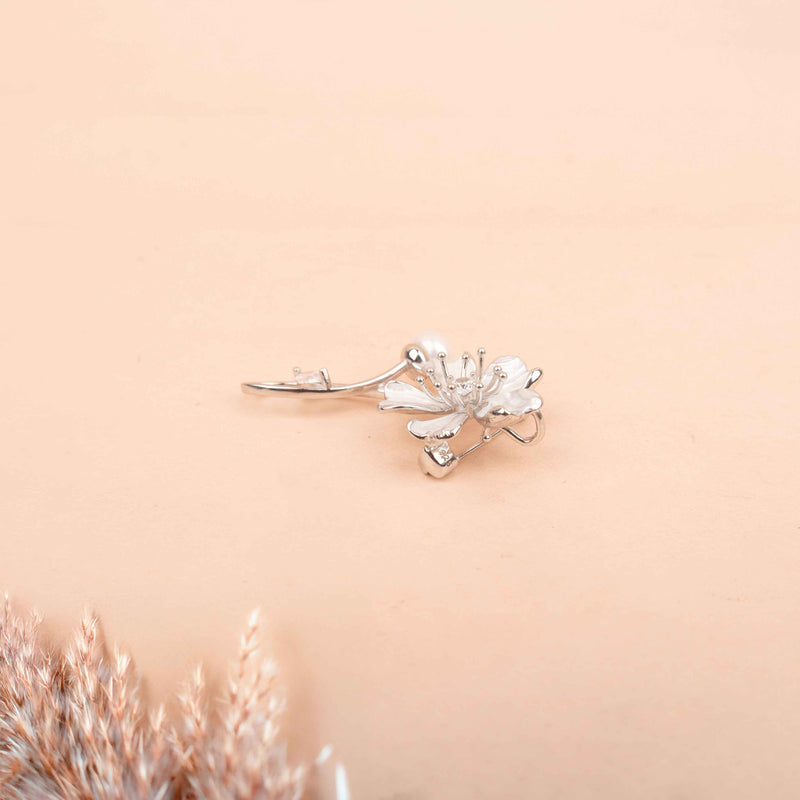 Adya Pearl White Blossom Brooch Cum Pendant