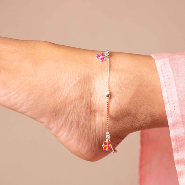 Adya Pink Bloom Anklet