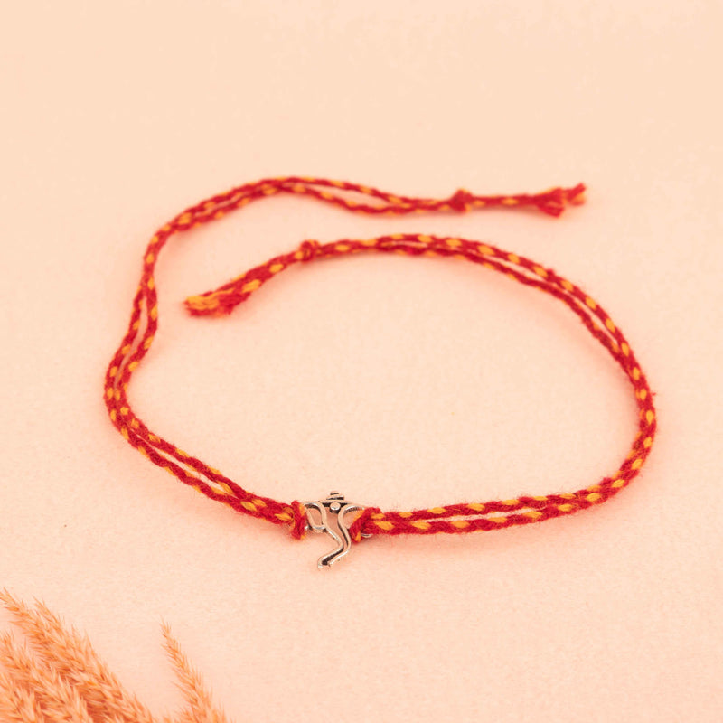 925 pure silver Ganesha motif rakhi, additional view