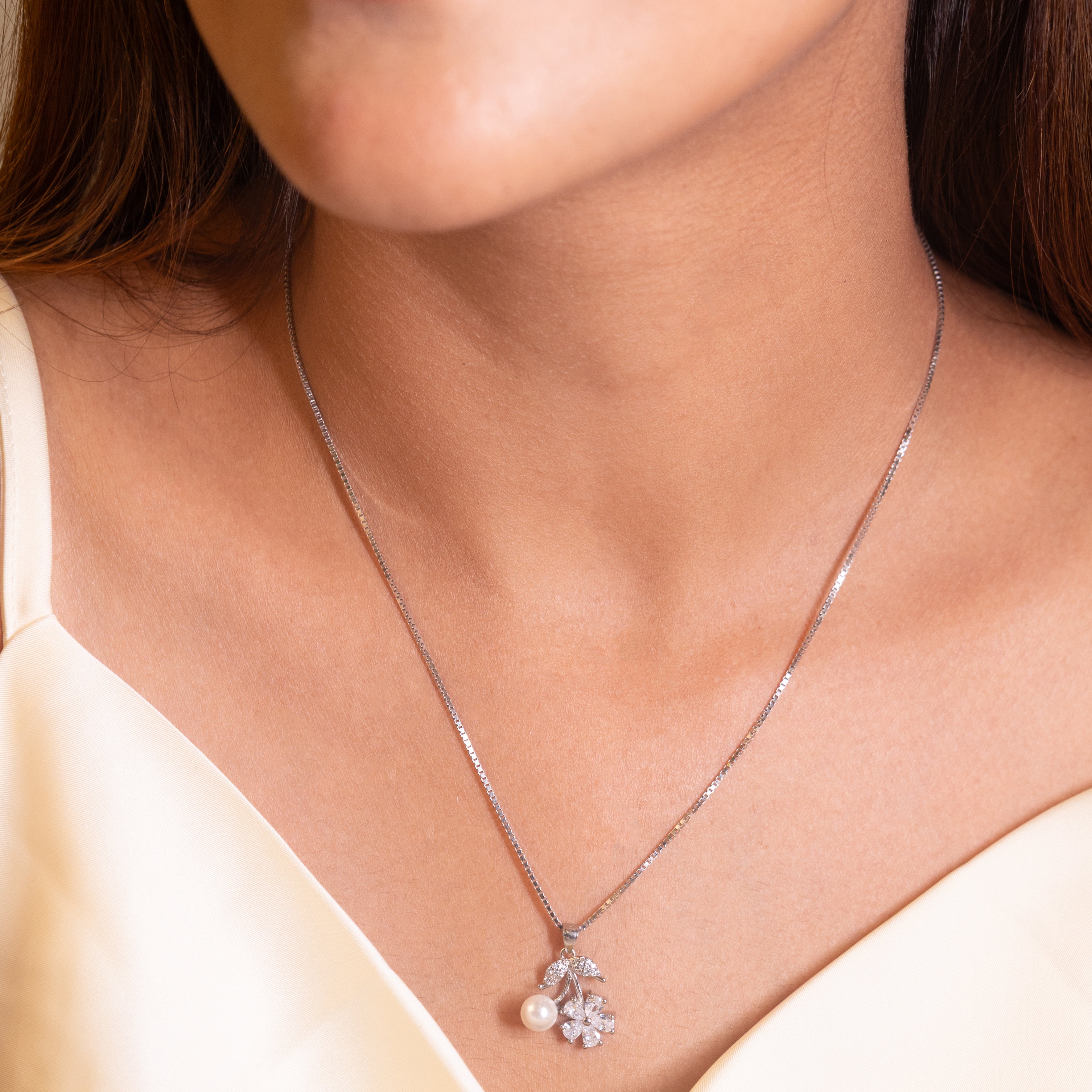 Adya Soft Bloom Pearl Necklace