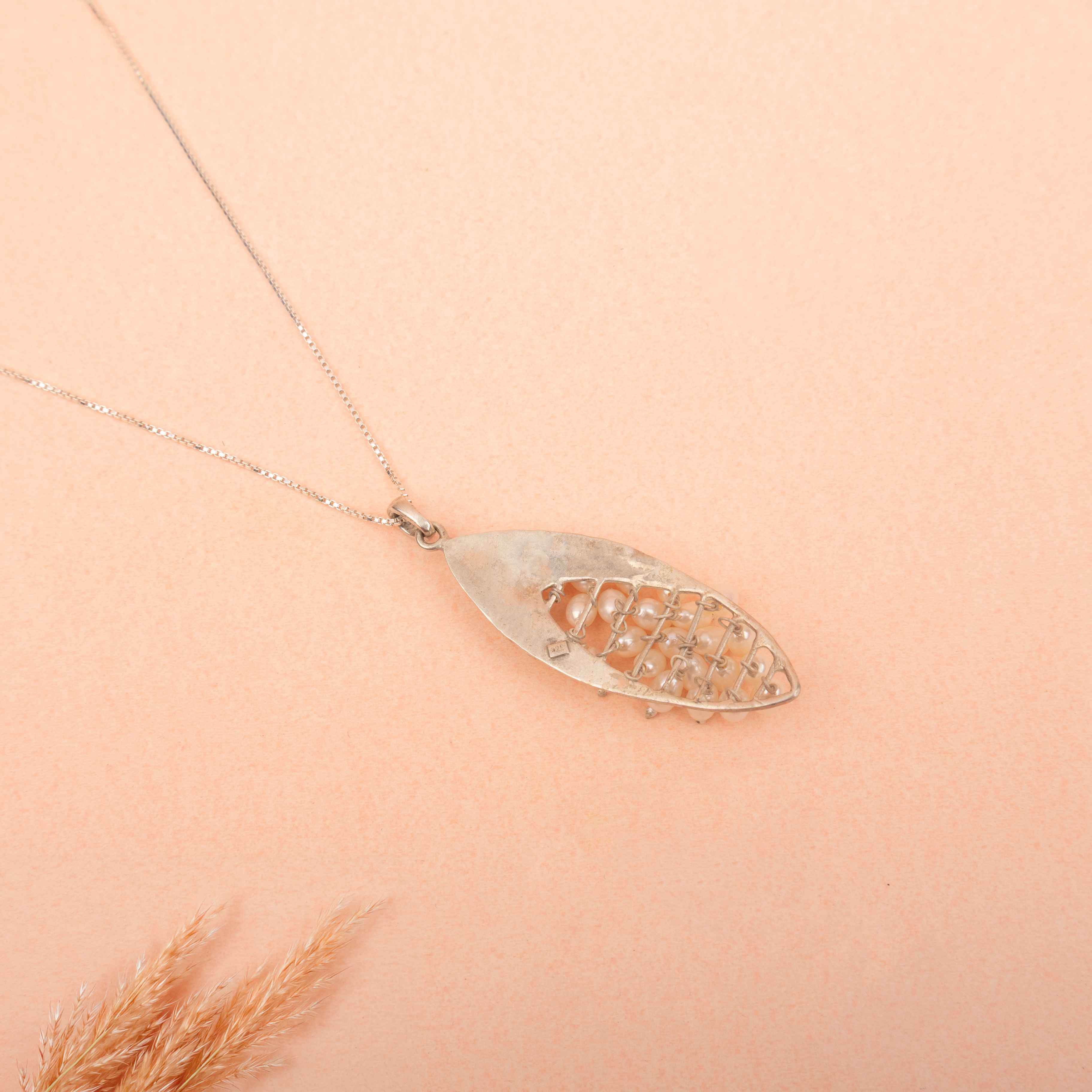 Adya Textured Pearl Bunch Necklace