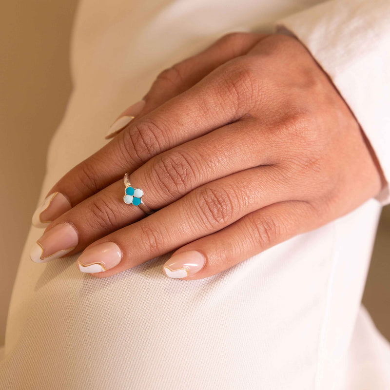 Adya Turquoise Blossom Bud Toe Ring Cum Midi Ring