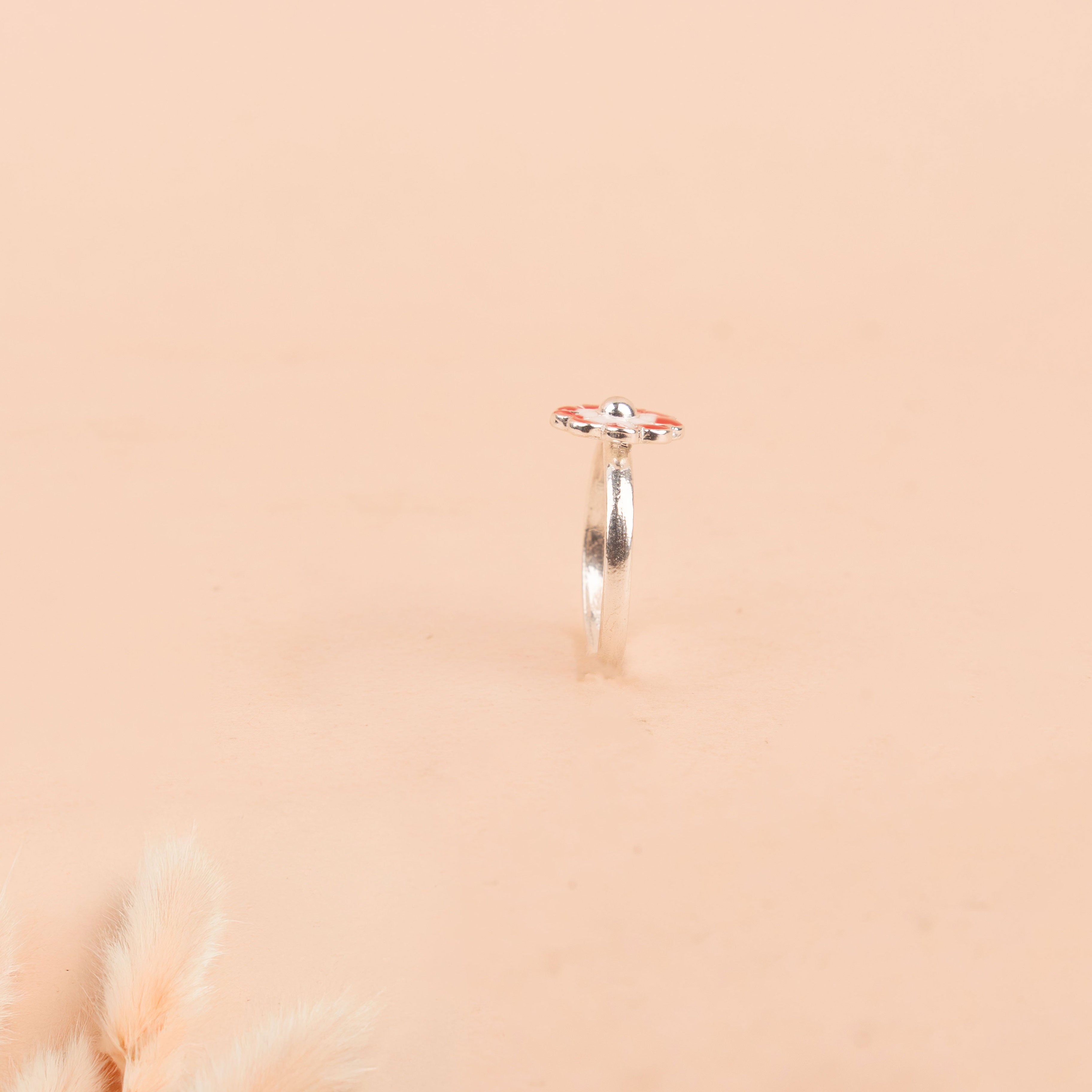 Adya Crimson Flower Midi Ring