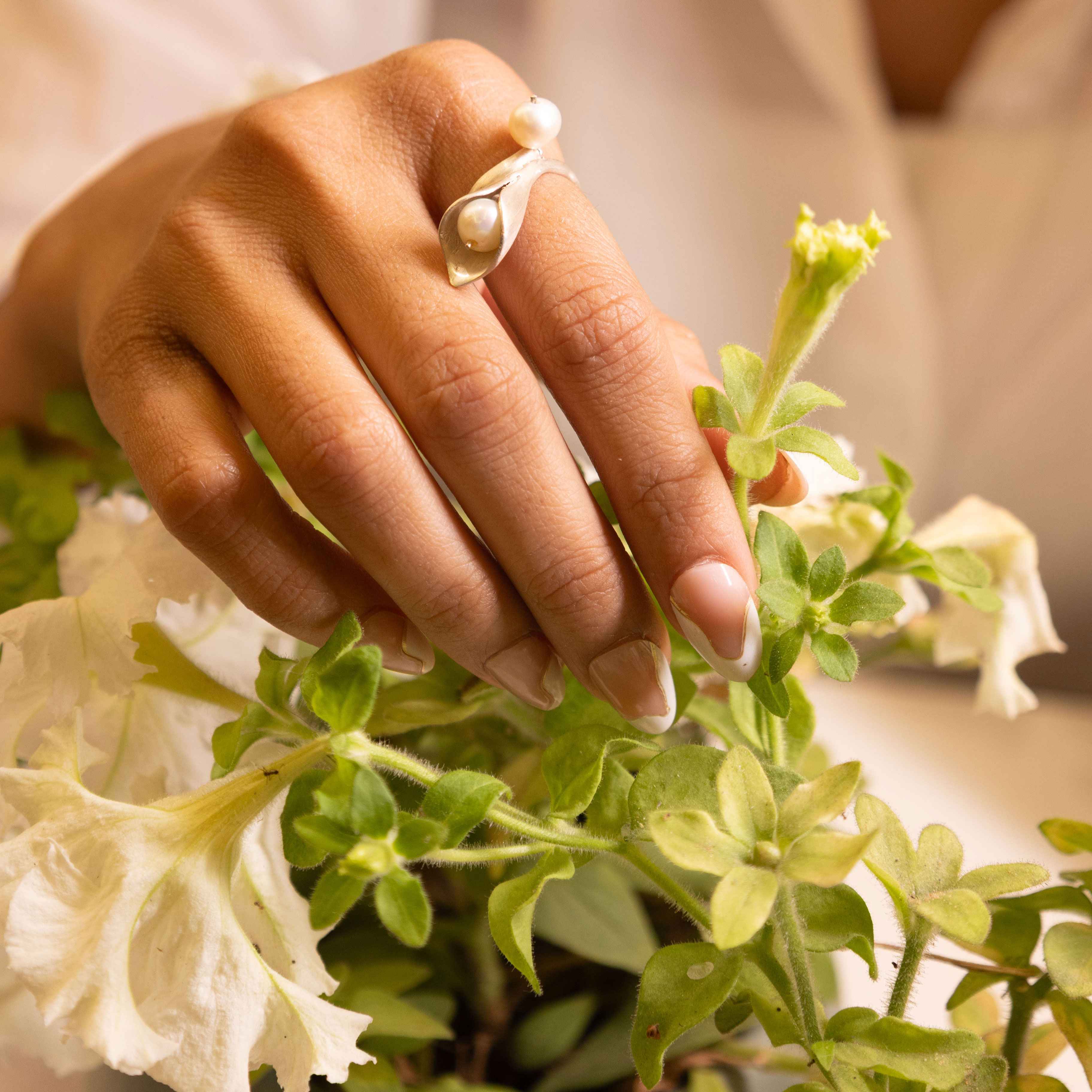 Adya Pearl Embrace Ring