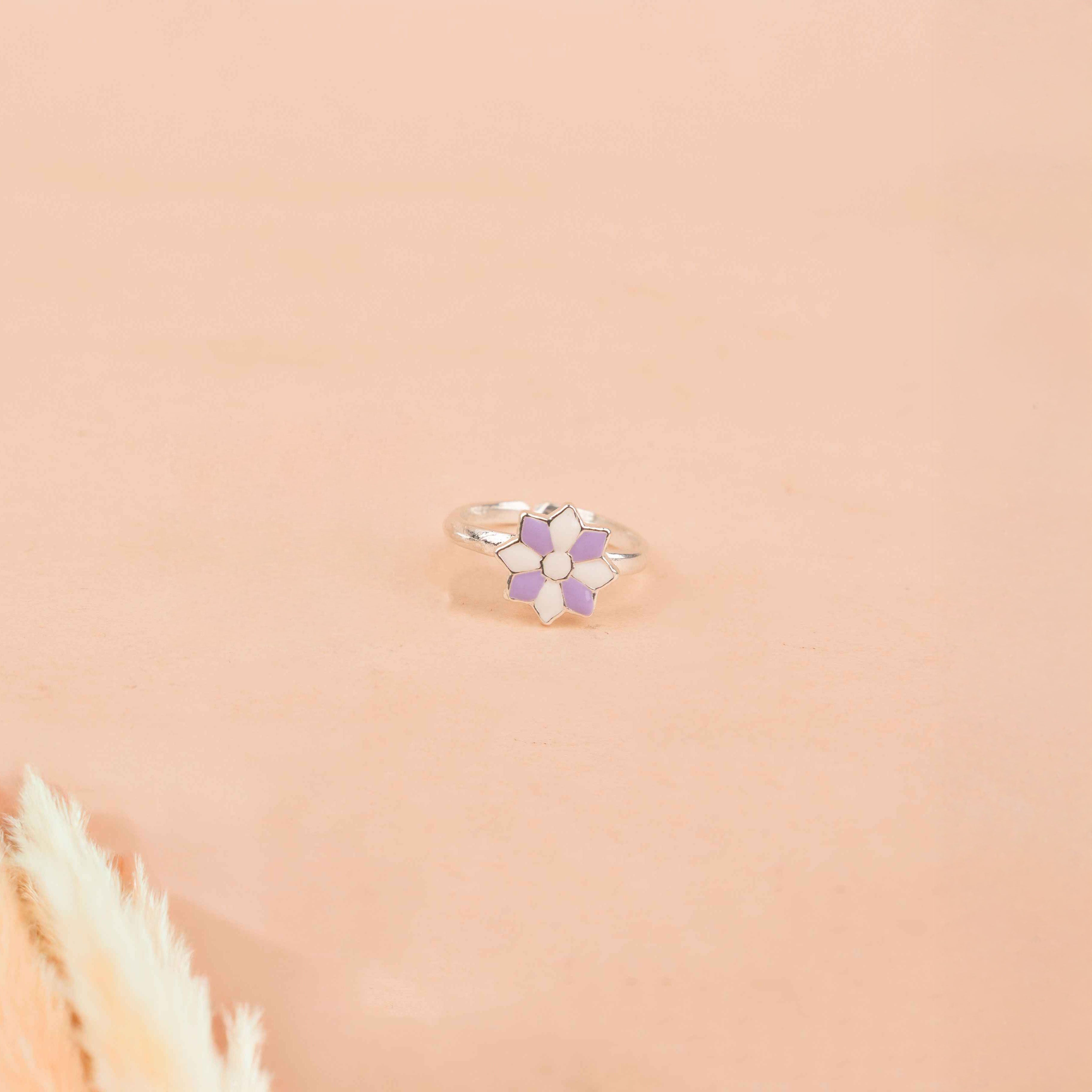 Adya Purple Bloom Midi Ring