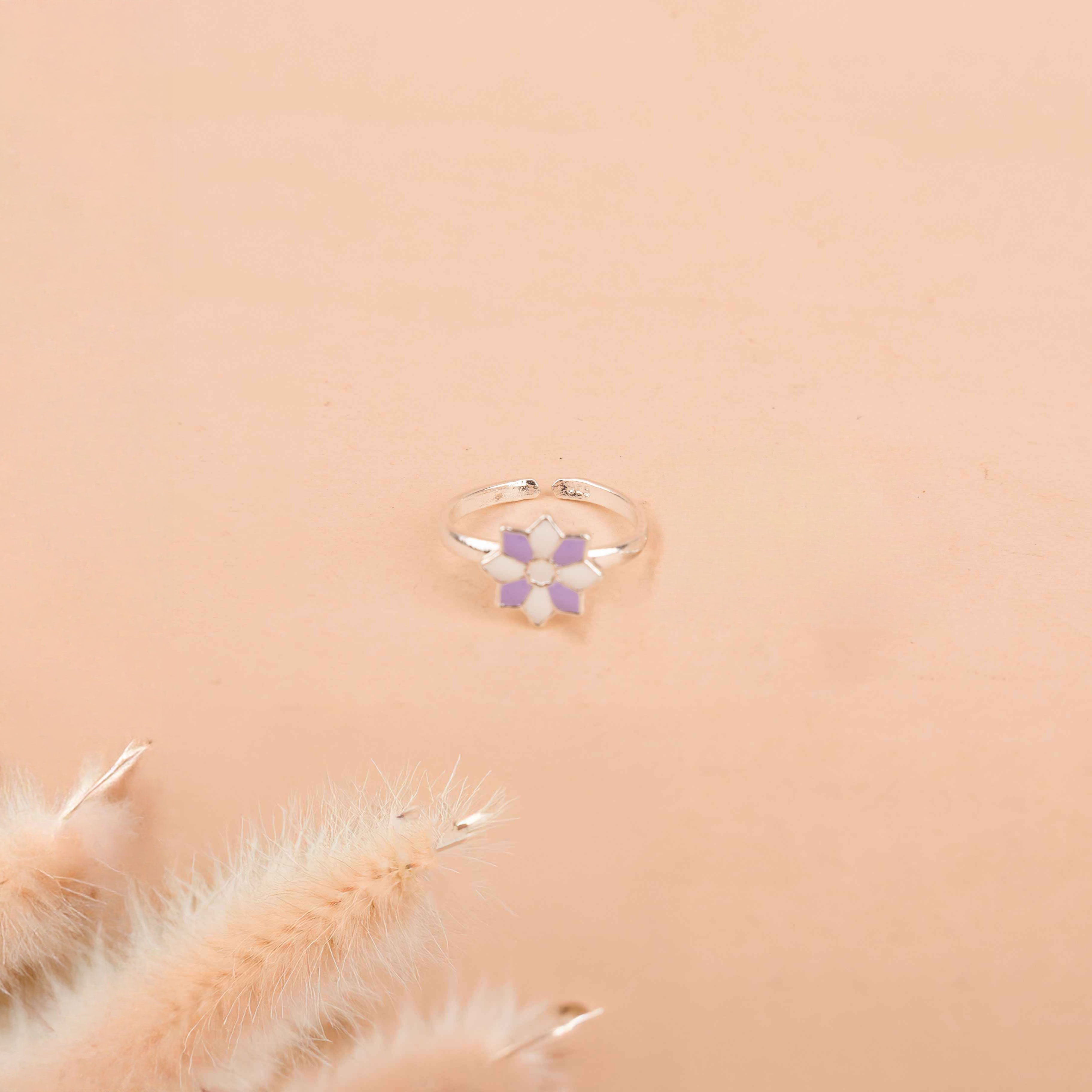 Adya Purple Bloom Midi Ring