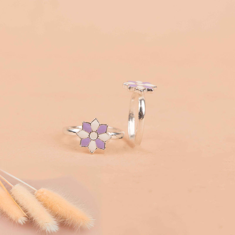 Adya Purple Bloom Toe Ring cum Midi Ring