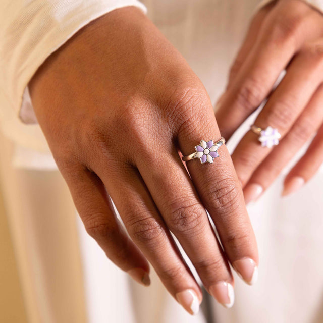 Adya Purple Bloom Midi Ring