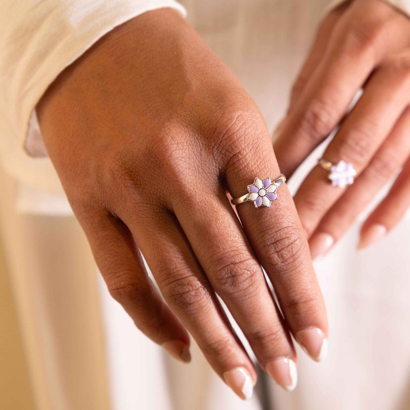 Adya Purple Bloom Toe Ring cum Midi Ring