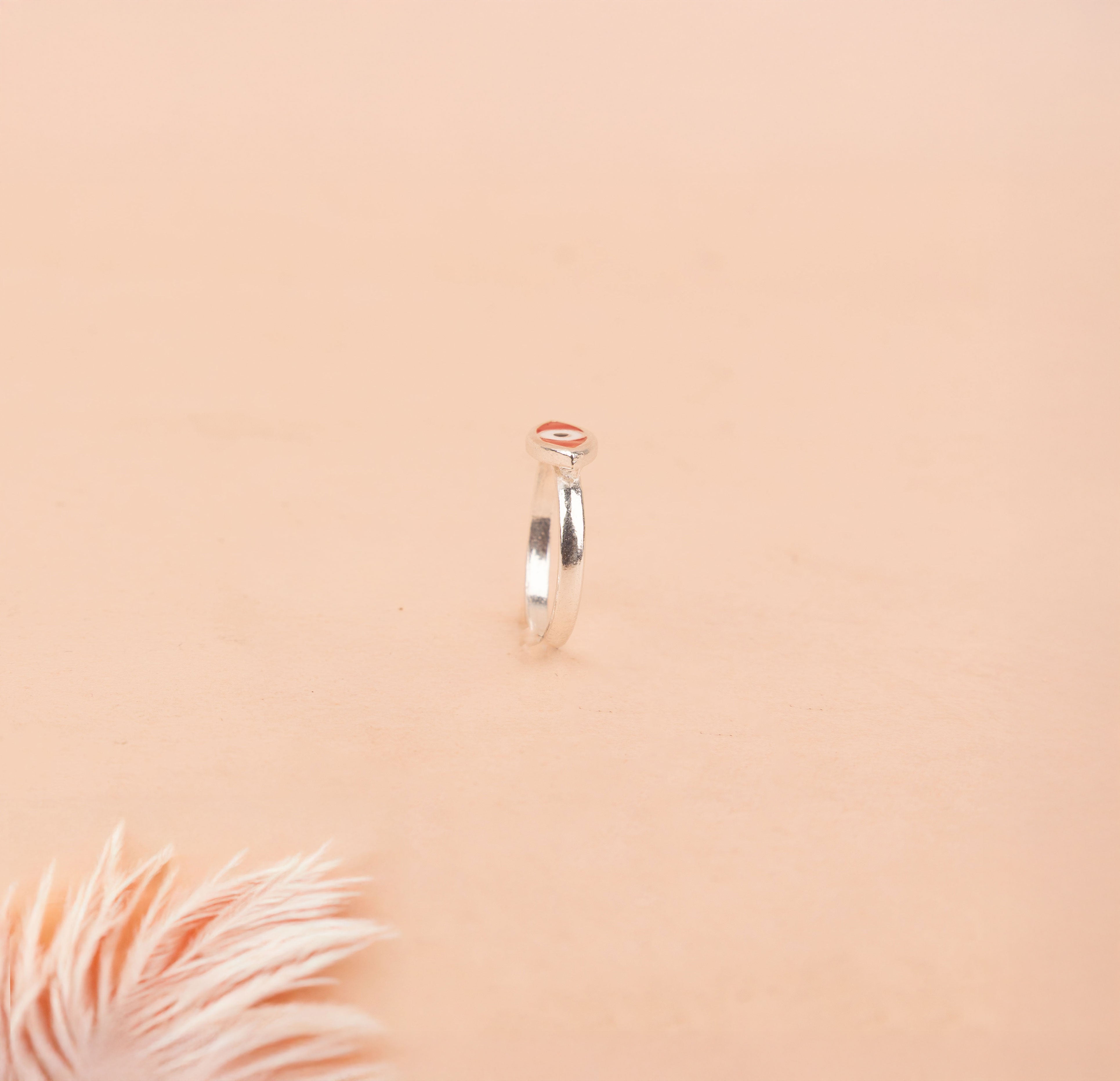 Adya Red Nazar Midi Ring