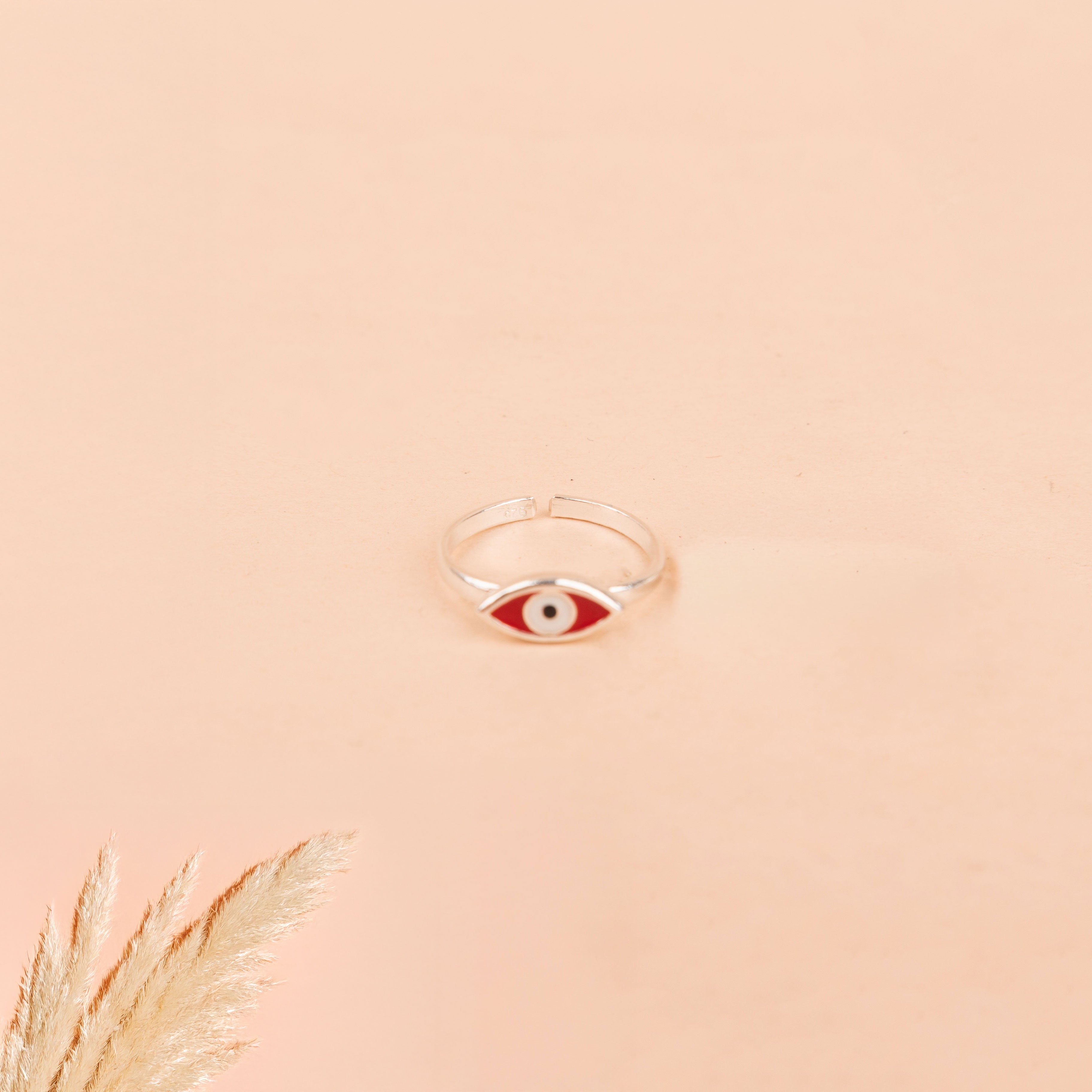 Adya Red Nazar Midi Ring