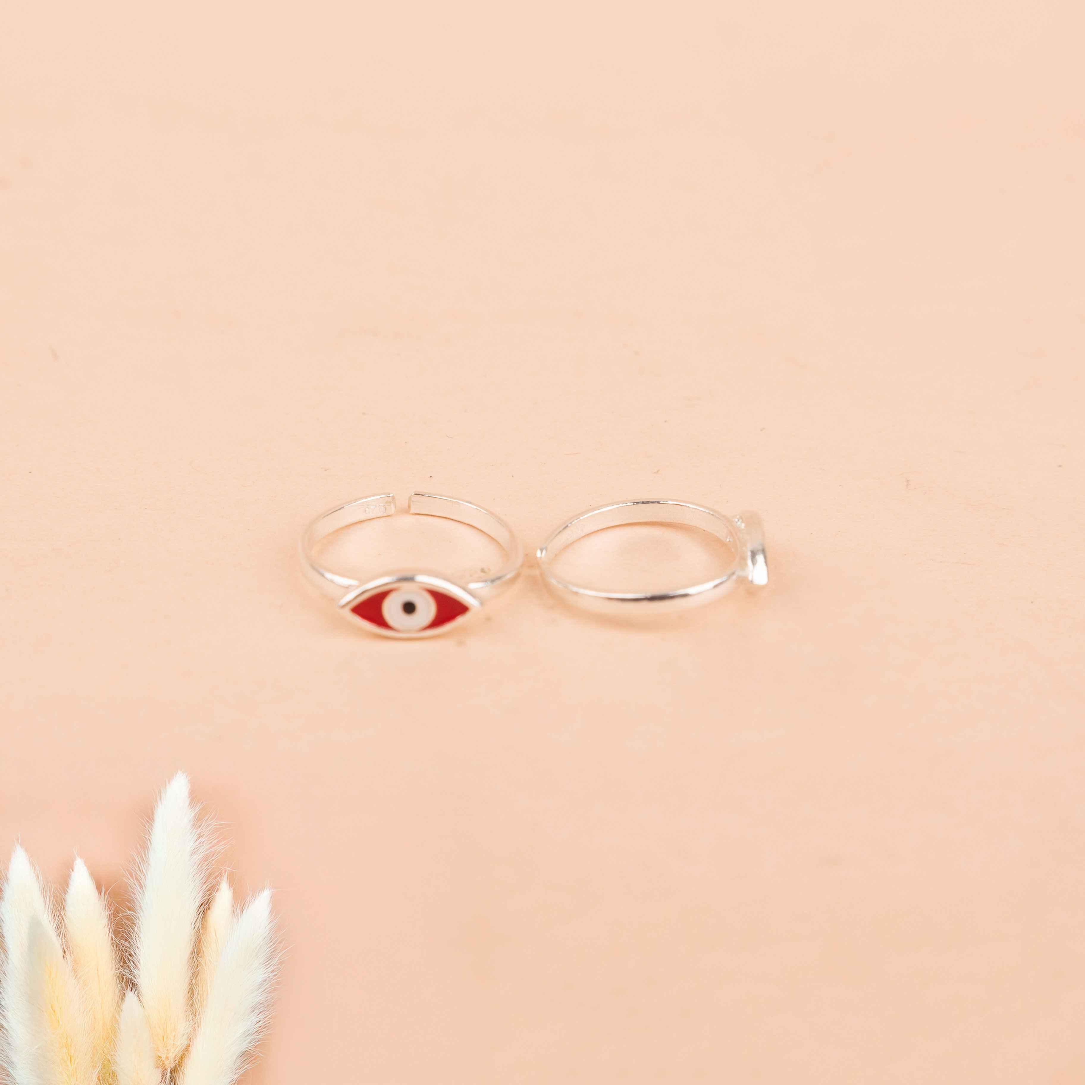 Adya Red Nazar Toe Ring Cum Midi Ring