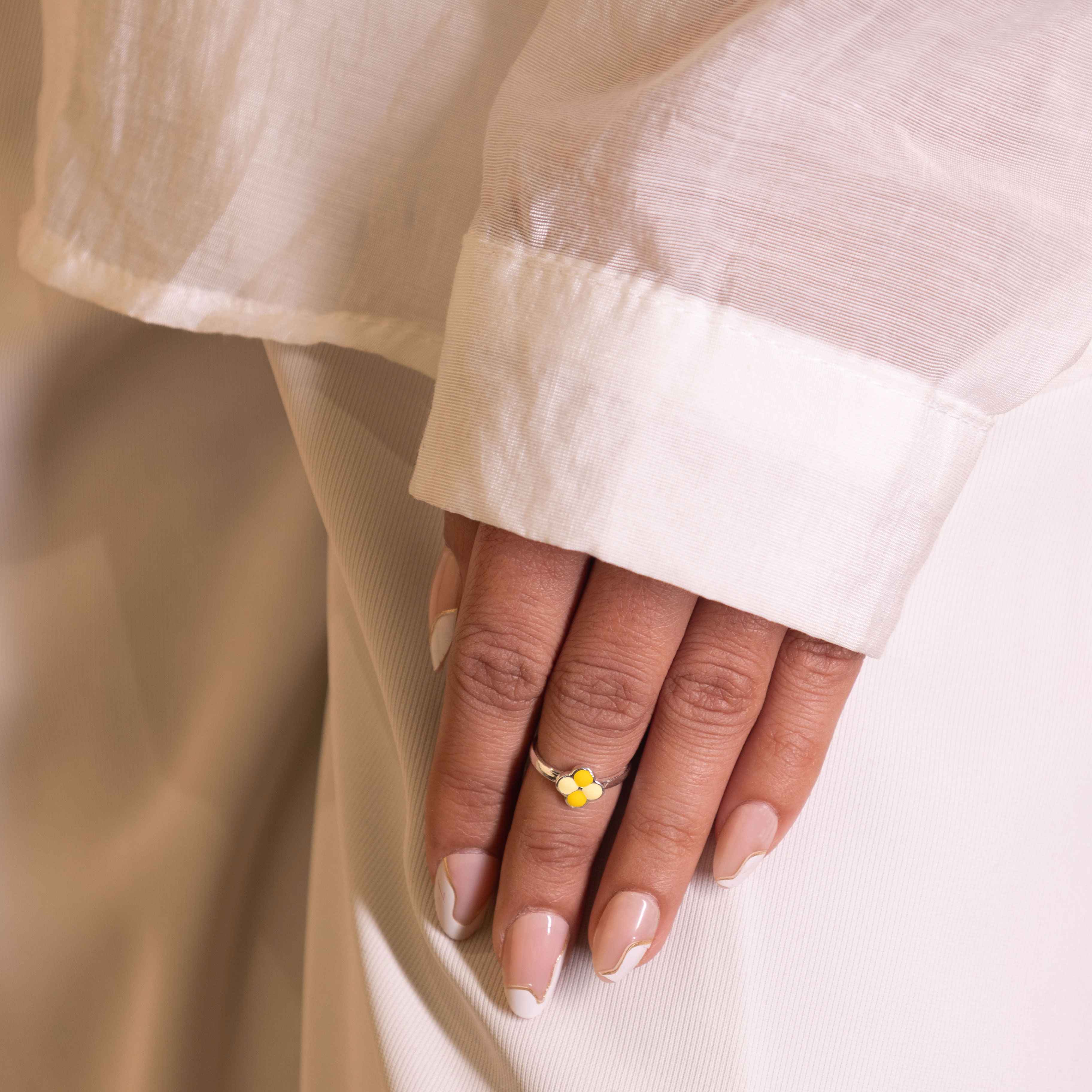 Adya Yellow Blossom Bud Midi Ring