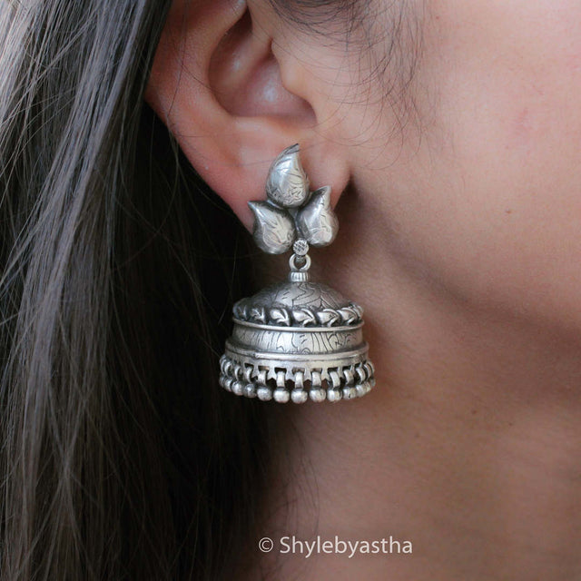 Anvaya Embossed Jhumkas