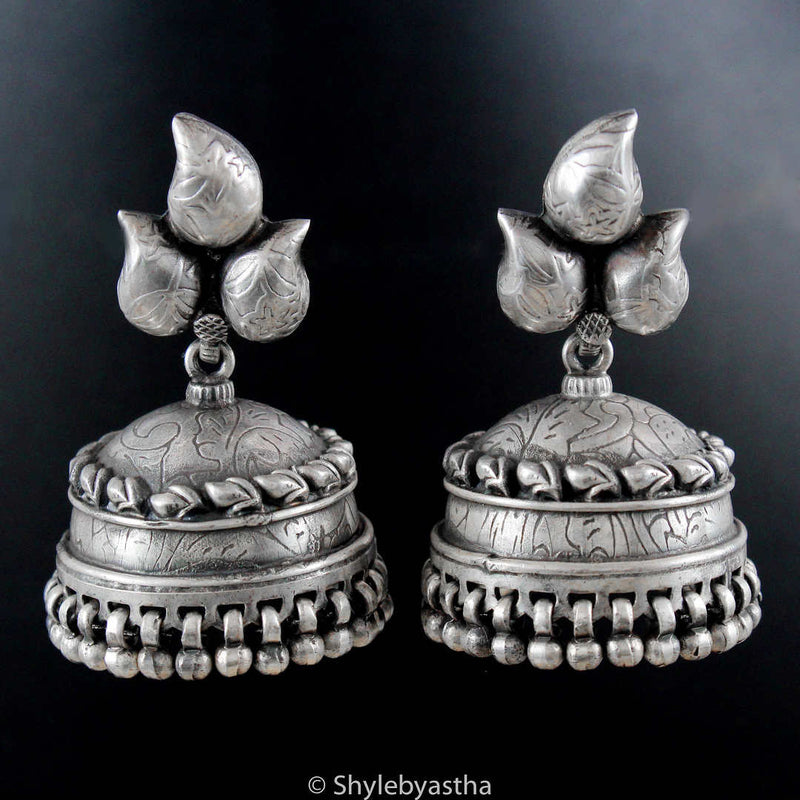 Anvaya Embossed Jhumkas