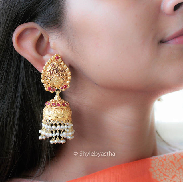 Anvaya Gold Plated Jhumkis