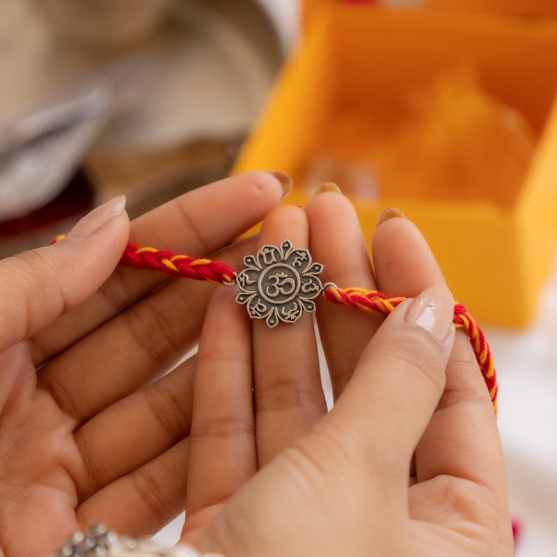 925 pure silver Om yantra rakhi