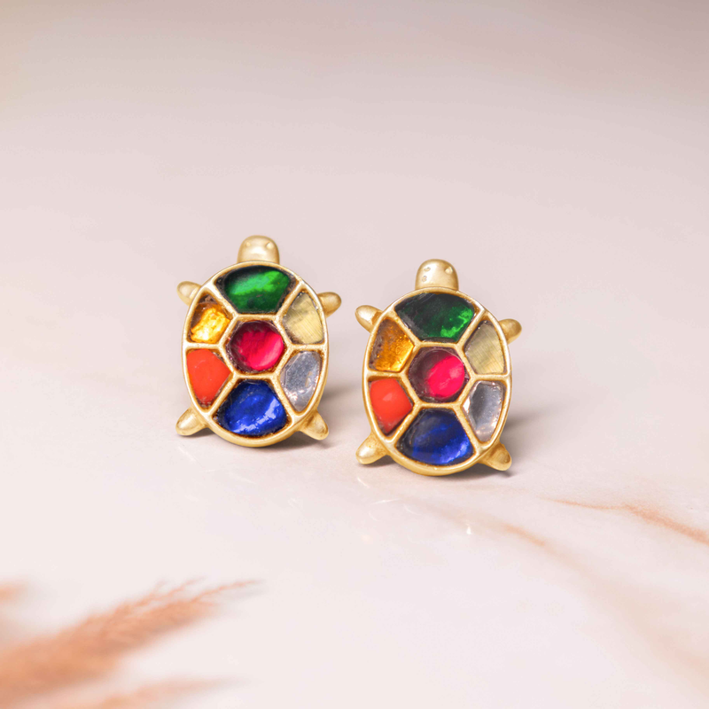 Anvaya Shaahi Tortoise Jadau Earrings