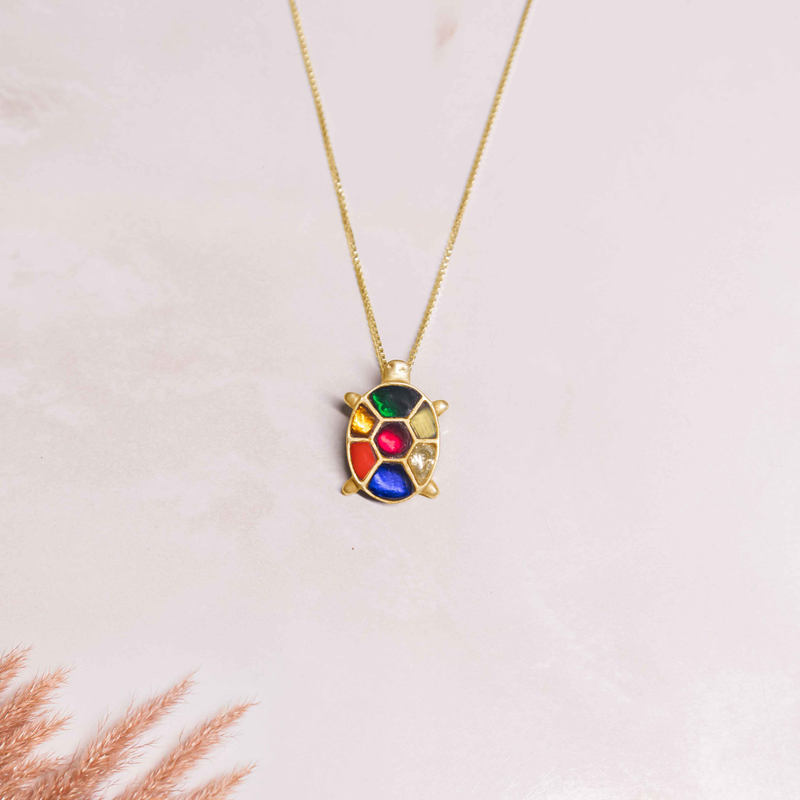 Anvaya Shaahi Tortoise Jadau Necklace Earring Ring Set