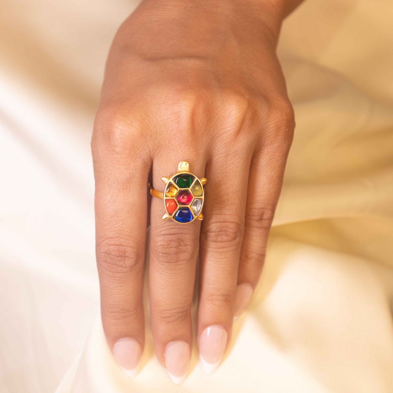 Anvaya Shaahi Tortoise Jadau Ring