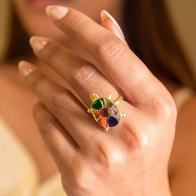 Anvaya Shaahi Tortoise Jadau Ring