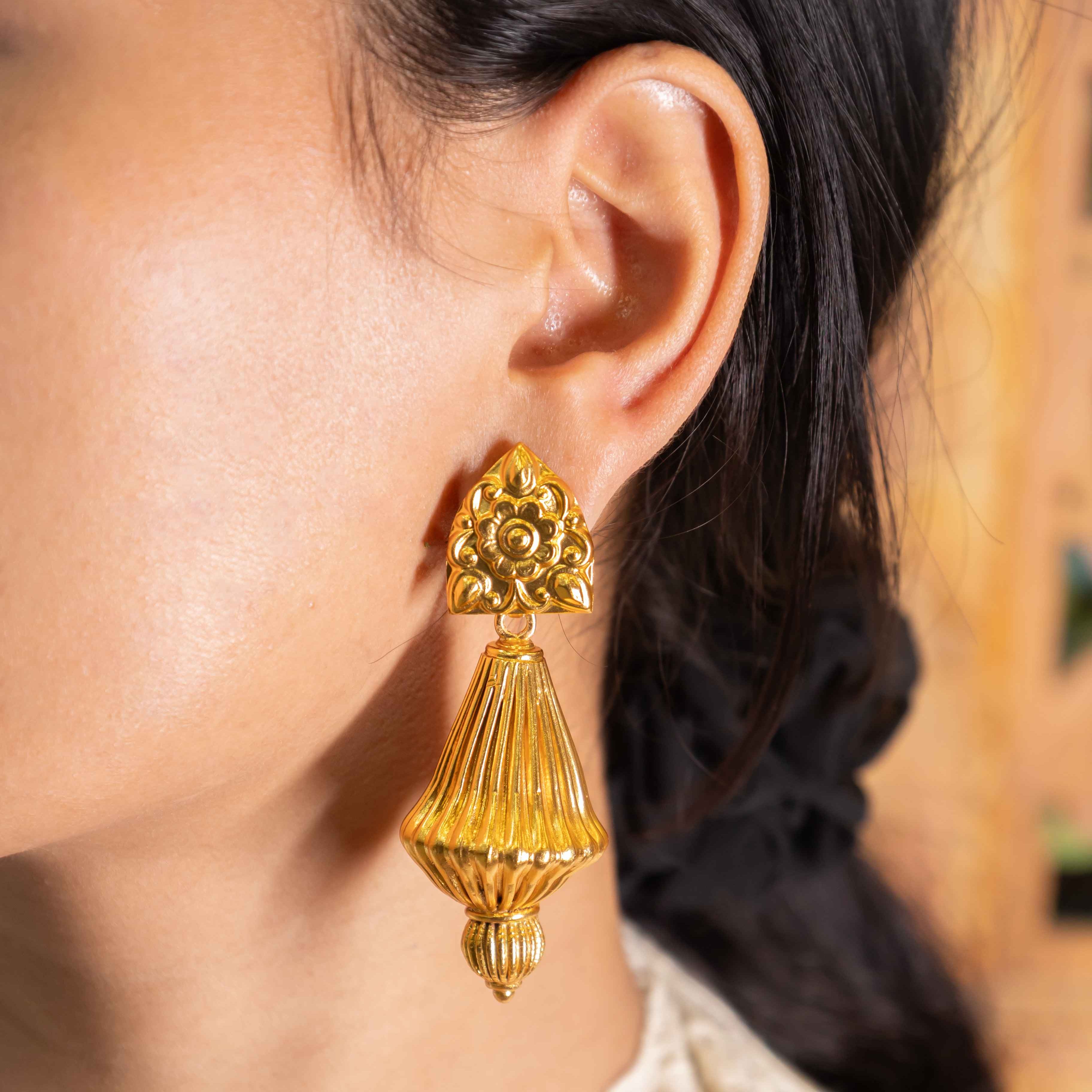 Anvaya Vintage Inspired Bold Drop Earrings