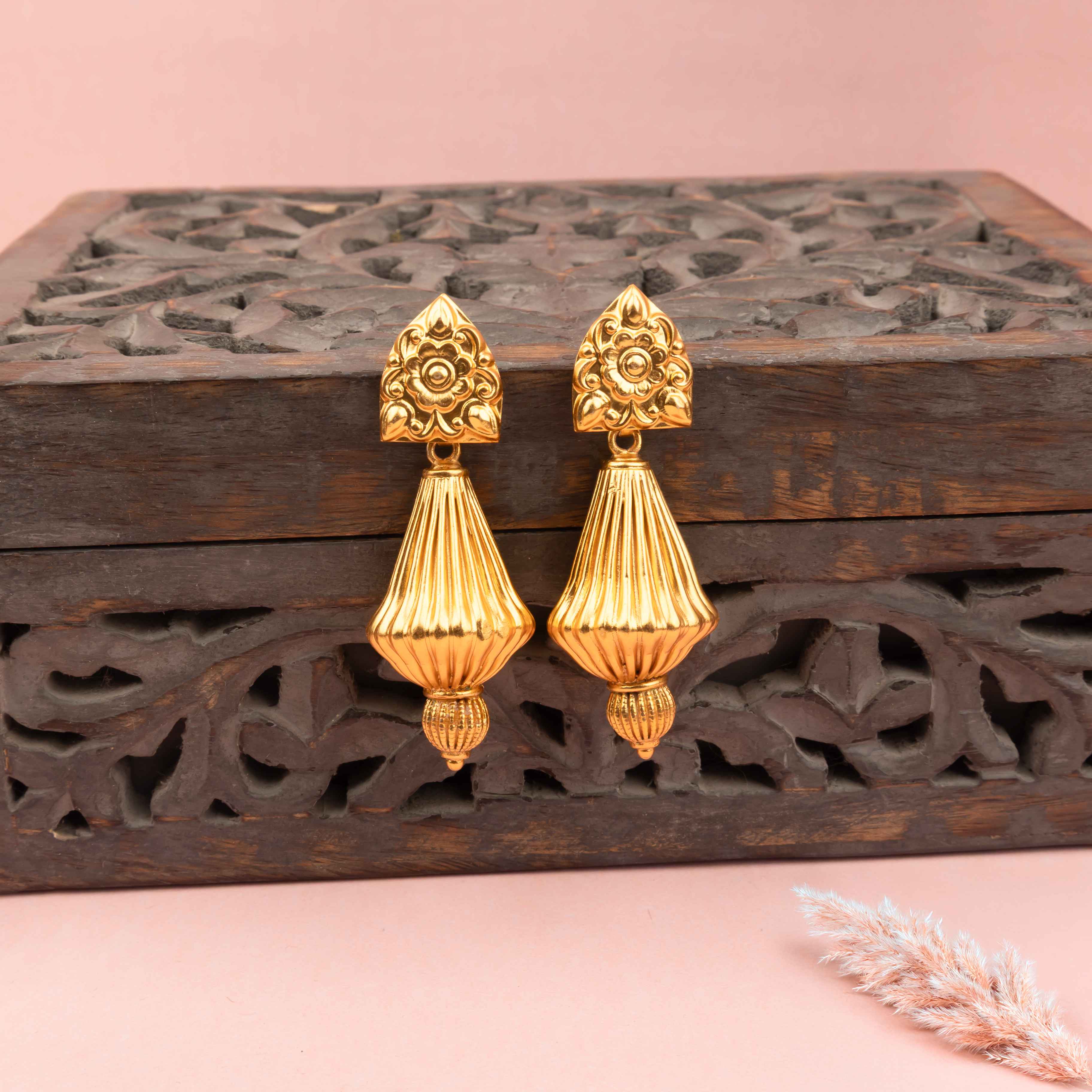 Anvaya Vintage Inspired Bold Drop Earrings