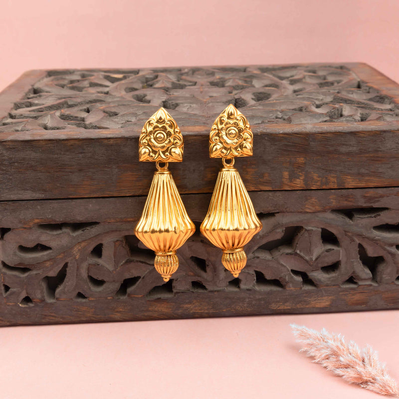 Anvaya Vintage Inspired Bold Drop Earrings