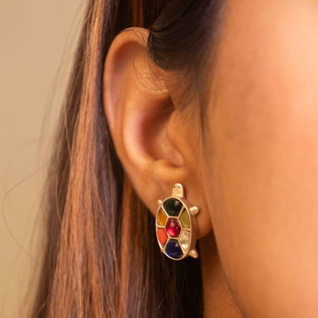 Anvaya Shaahi Tortoise Jadau Earrings