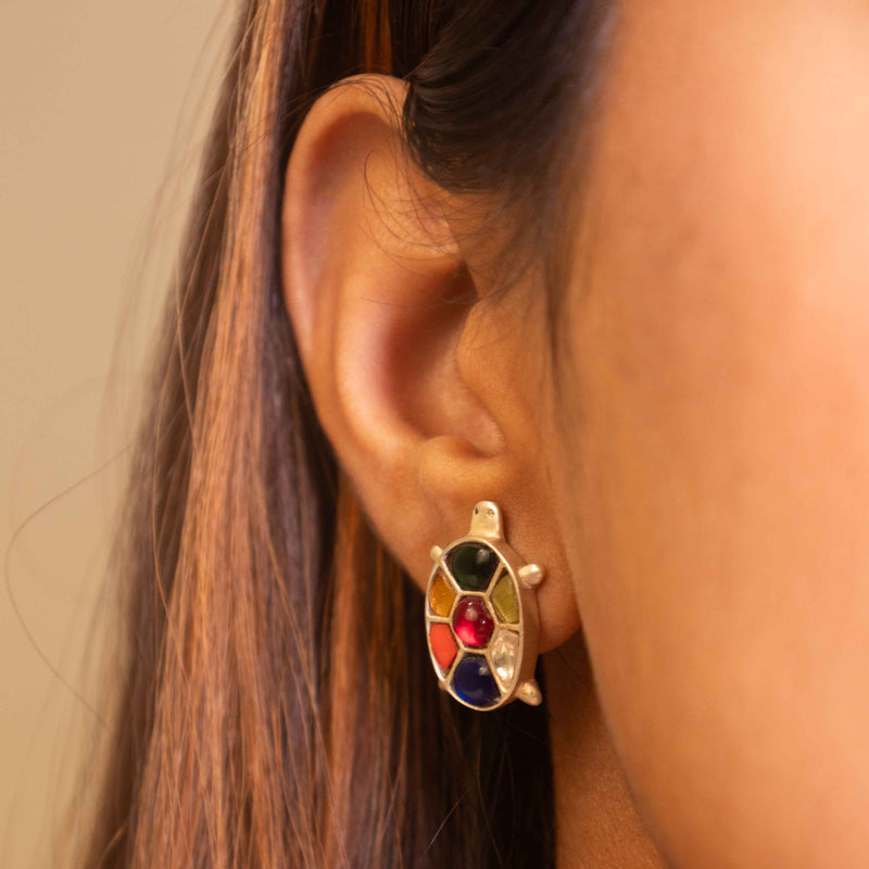 Anvaya Shaahi Tortoise Jadau Earrings