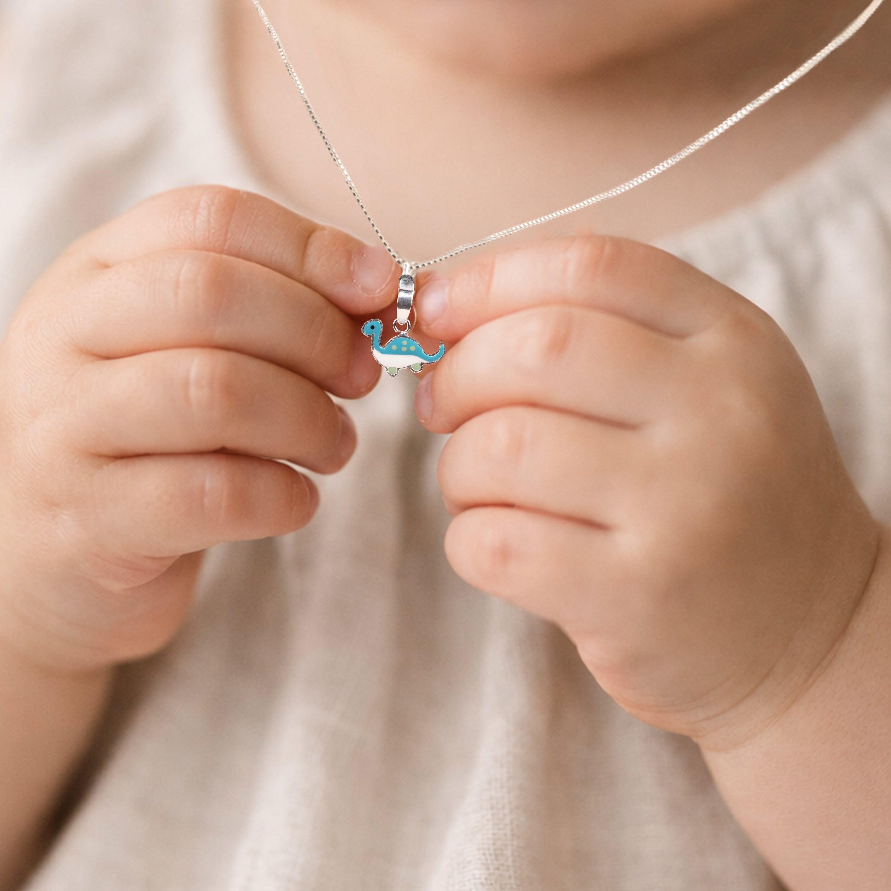 Blue Dino Necklace