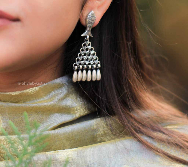 Dulari Matsaya Jali Earrings