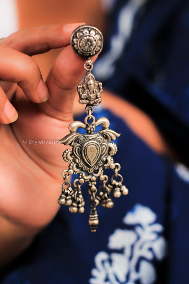 Dulari Ghughri Layered Ganesha Earrings