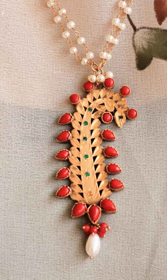 Qurbat Peacock Jodhpuri Art Necklace