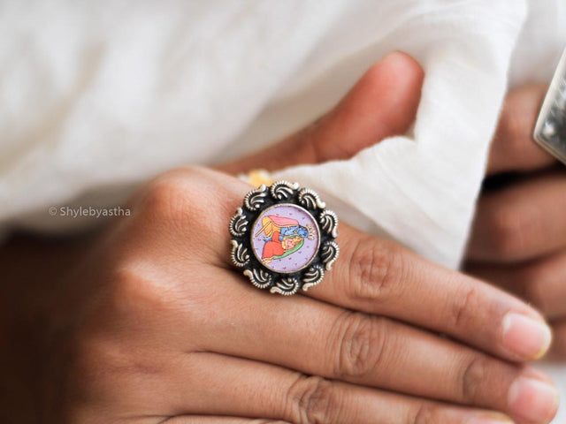 Tattva Radhakrishna Handpainted Ring