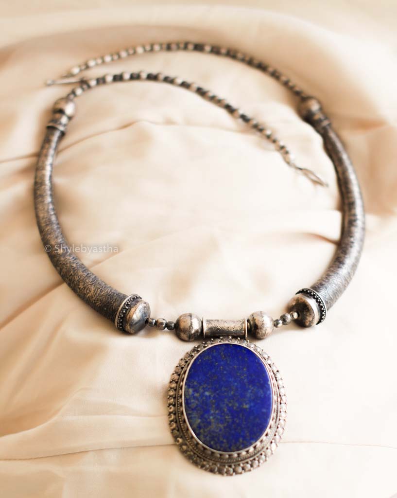 Tattva Lapiz Lazuli Vintage Inspired Necklace