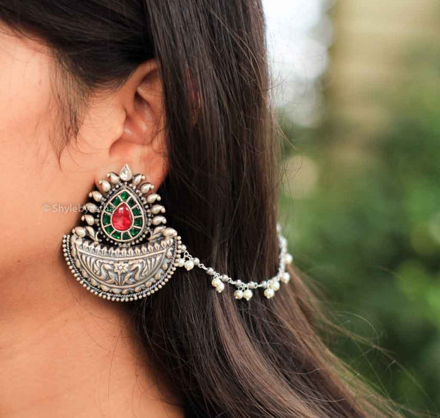 Tattva Kundan Embossed Chandbali