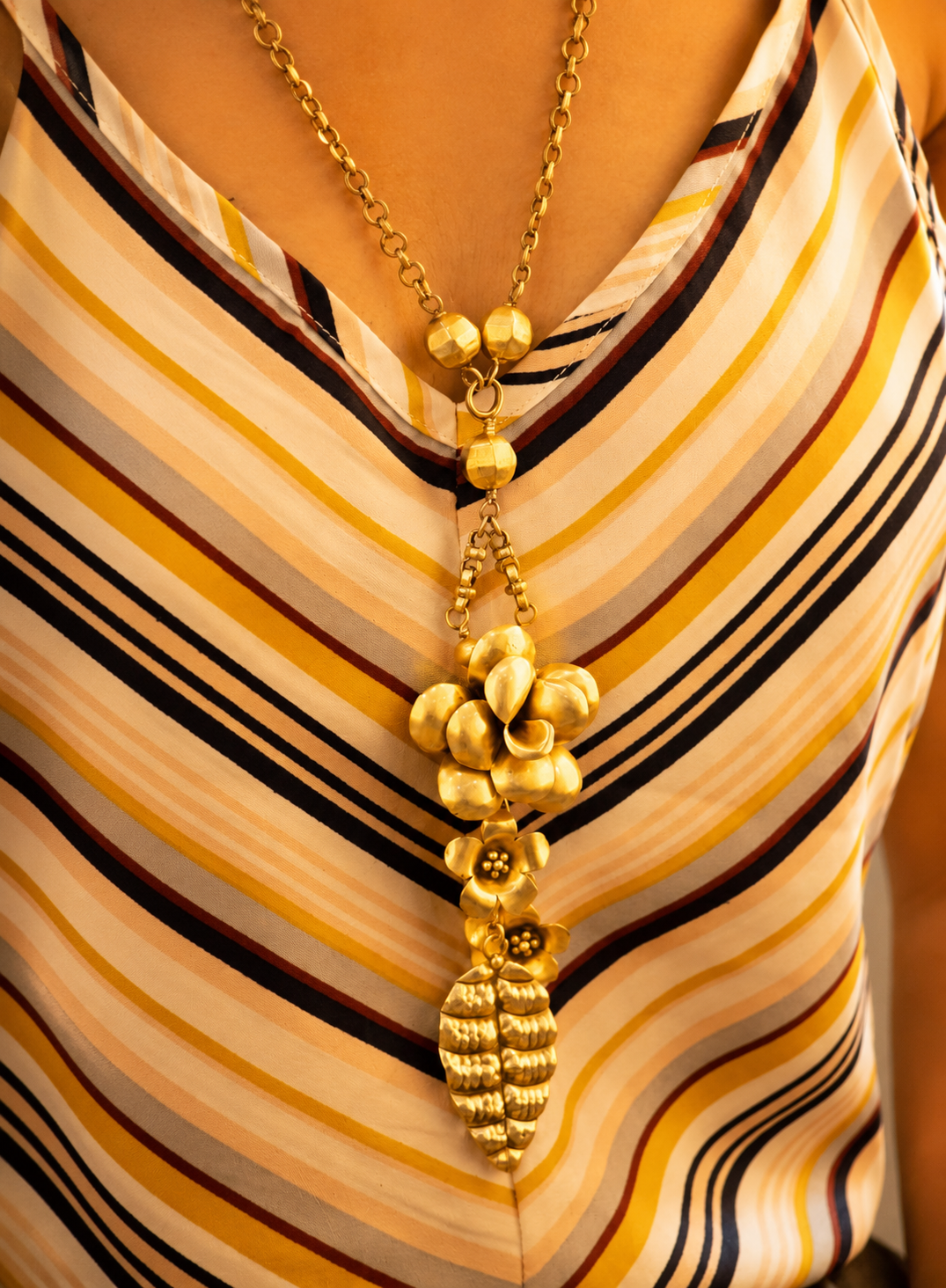 Qurbat Flower Cluster Statement Necklace