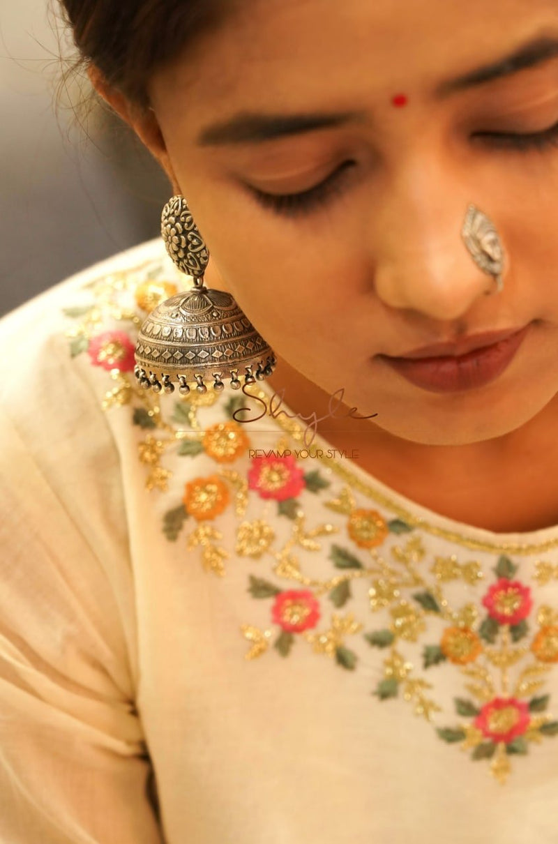 Dulari Flower Crafting Detailed Jhumka