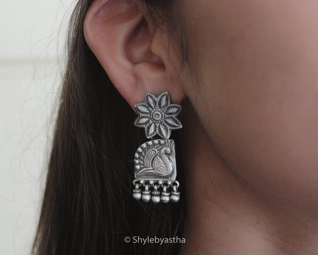 Dulari Peacock Drop Earrings