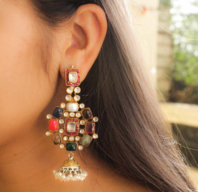 Essence Navratna Maharani Earrings