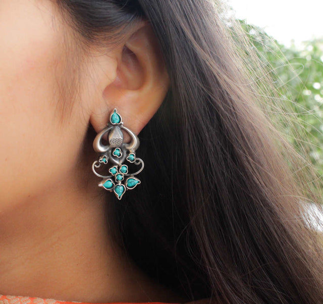 Essence Turquoise  studded Classic Earrings