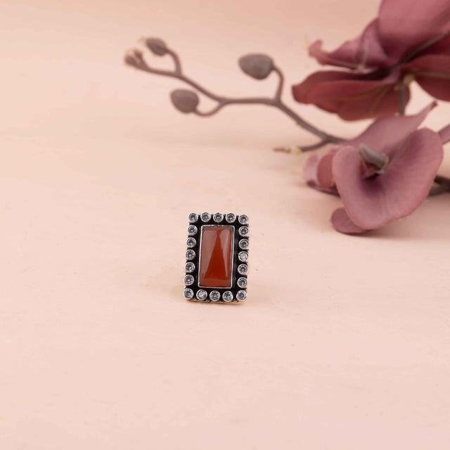 Essence Jadau Orange Jade Cocktail Ring