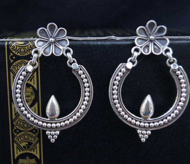 Flower Motif Silver Studs (1)