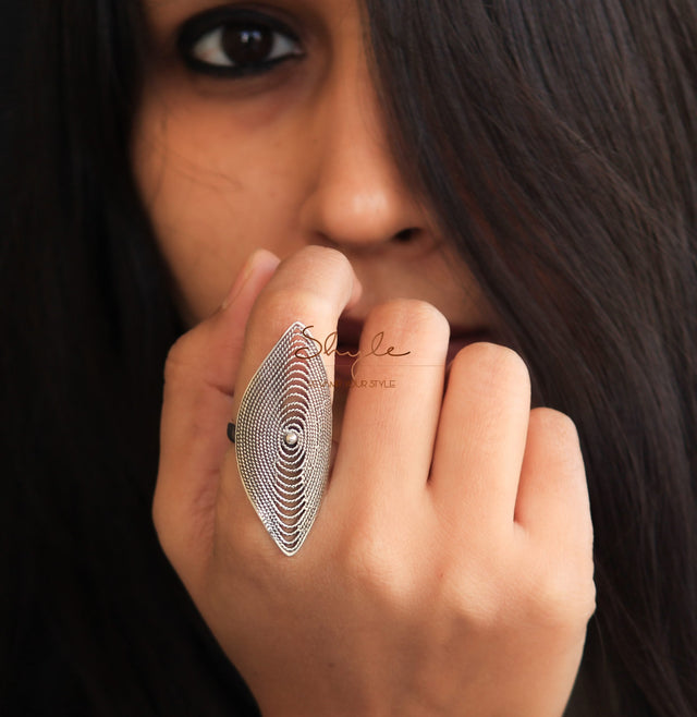 Adya Finely Carved Shadow Ring