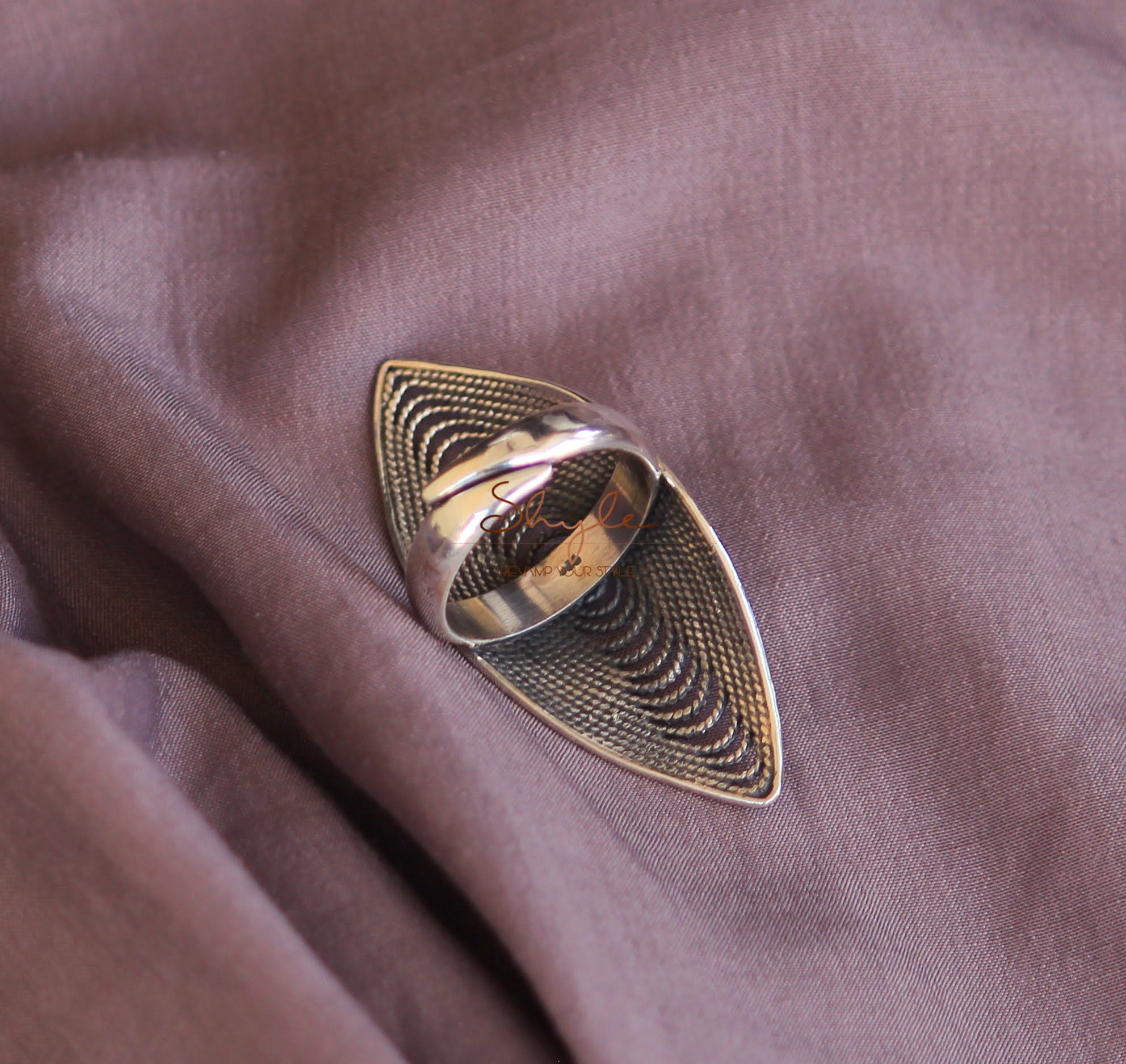 Adya Finely Carved Shadow Ring