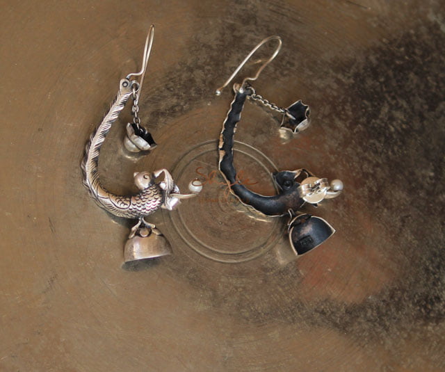 Qurbat Intricate Peacock Lamp Statement Earcuff
