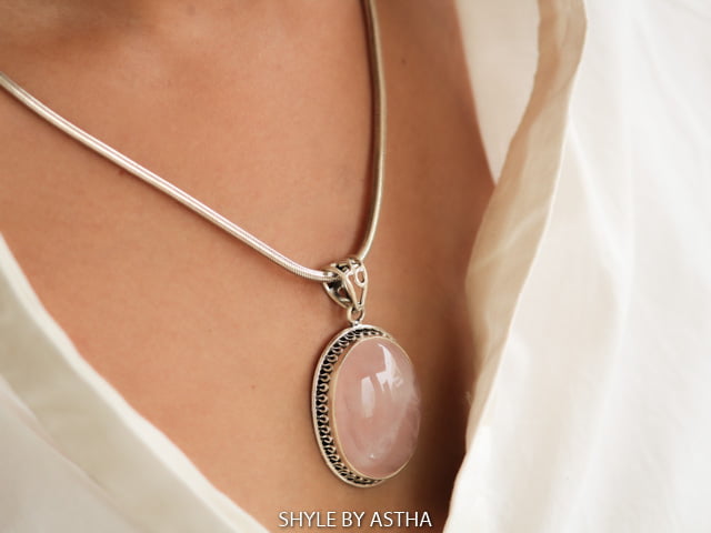 Essence Fine Rose Quartz Necklace